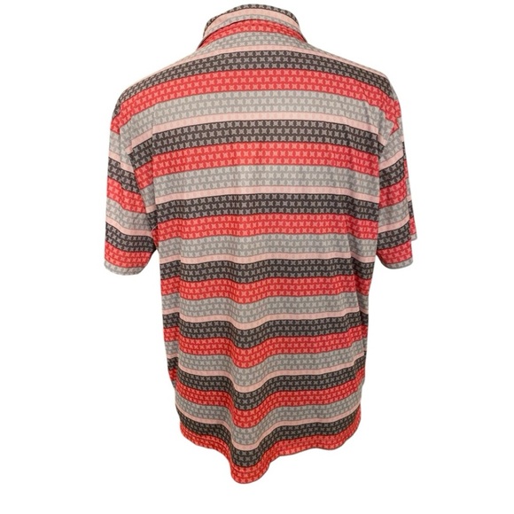 Etonic Mens Pink Striped Golf Polo Shirt Size XL Preppy Athletic - Picture 4 of 6